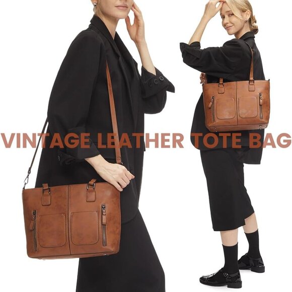 Purses Tote Bag for Women, Handbags Large Shoulder Bag, Leather Work Bags with M - Picture 2 of 8